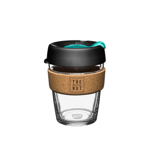 Open image in slideshow, KEEPCUP GLASS &amp; CORK REUSABLE COFFEE CUP - CHARCOAL-Reusable Coffee Cups-The Roasted Nut Inc.
