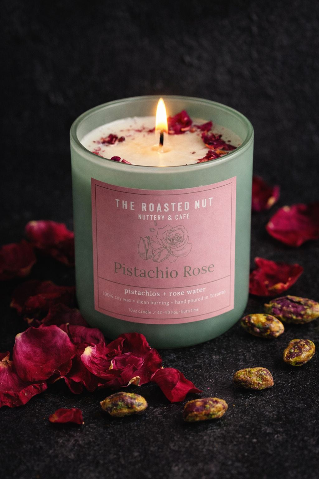 Pistachio Rose Candle-Soy Wax Candle-The Roasted Nut Inc.