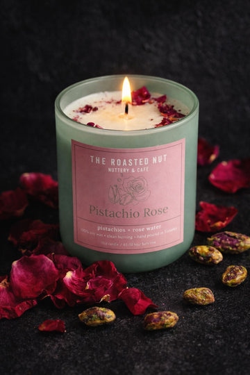 Pistachio Rose Candle-Soy Wax Candle-The Roasted Nut Inc.