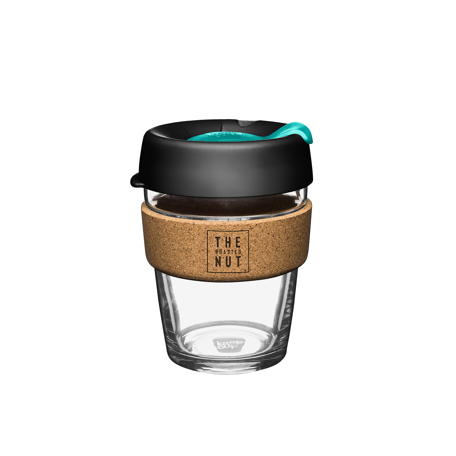 KeepCup Cork Brew Reusable 16oz Glass Coffee Cup / Travel Mug, 455ml, Black