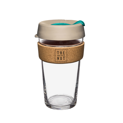 KEEPCUP GLASS & CORK REUSABLE COFFEE CUP- LATTE-Reusable Coffee Cups-The Roasted Nut Inc.