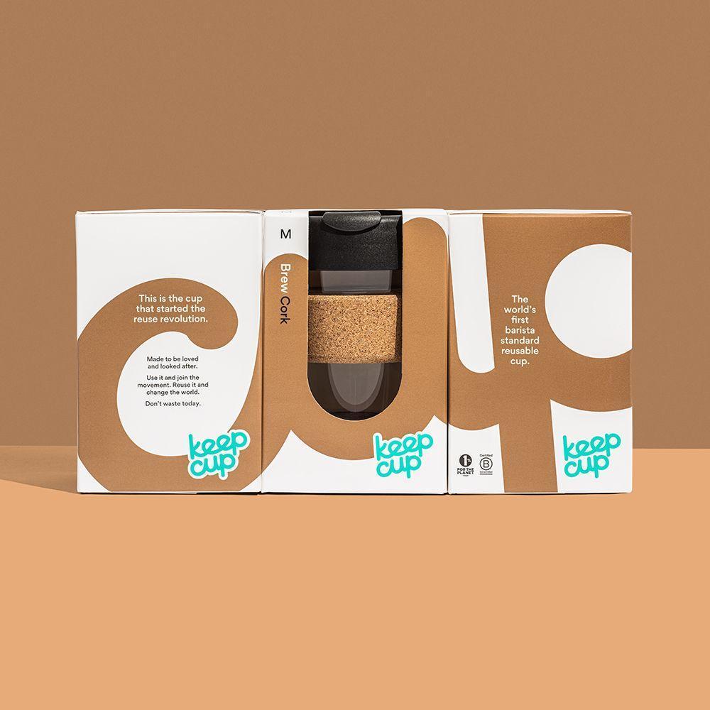 KEEPCUP GLASS & CORK REUSABLE COFFEE CUP- LATTE-Reusable Coffee Cups-The Roasted Nut Inc.